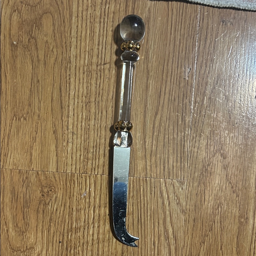 Letter opener or Cheese Knife with Gold Accents